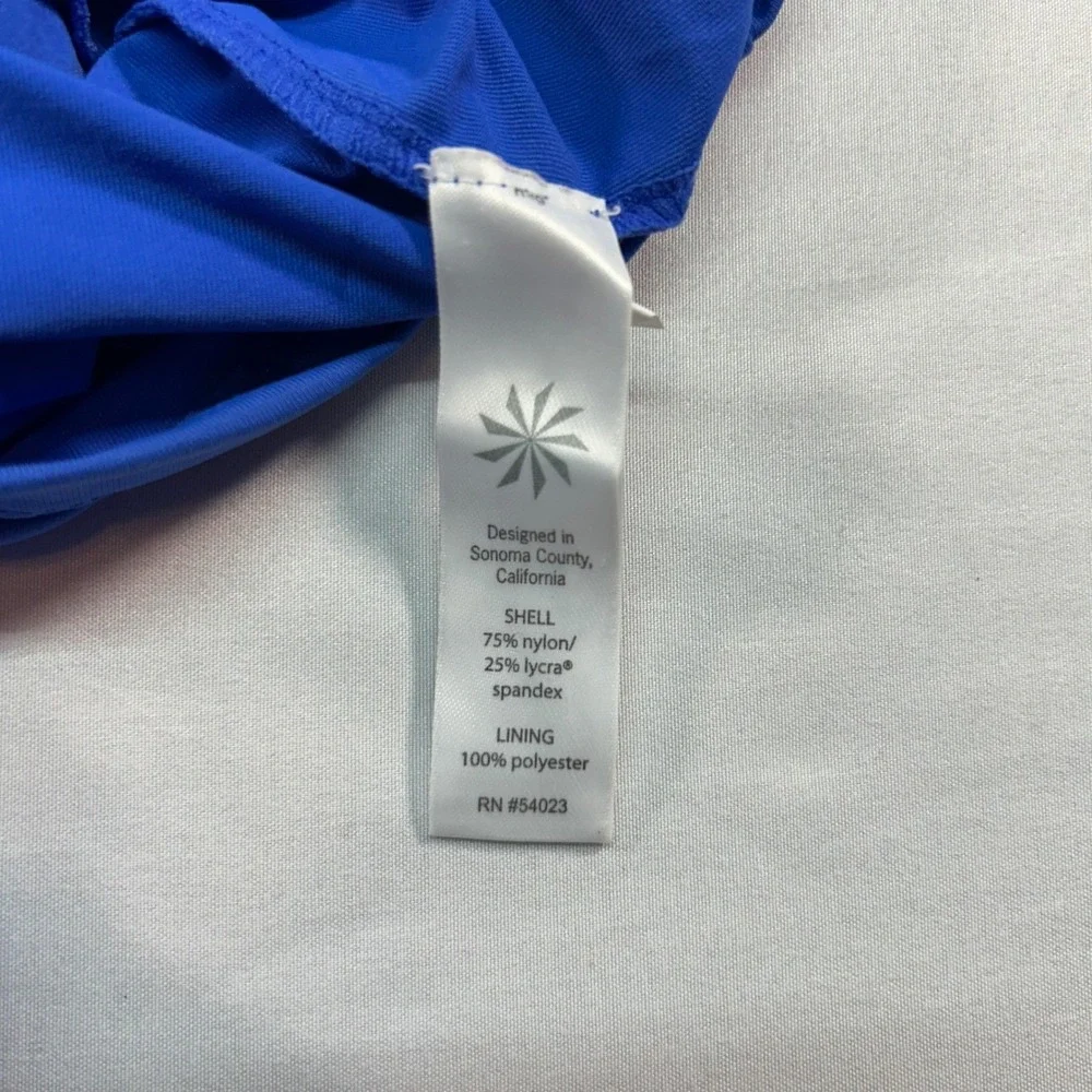 Athleta Royal Blue Tankini Swim Top Small Adjustable Straps Ruched Bust RN 54023